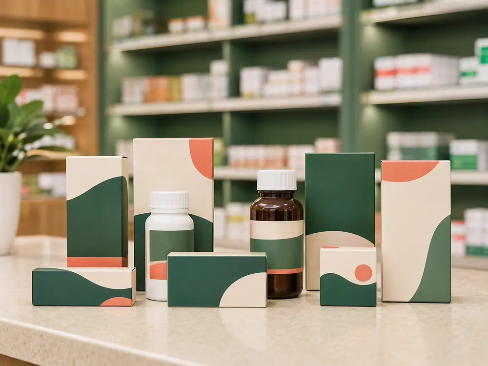 Medicamentos de referência e genéricos em embalagens sem marcas